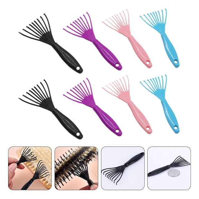 FENGGUIQU 8 Pcs Râteau de Nettoyage de Cheveux Brosse à Cheveux Outil de Nettoyage avec ABS pour Usage Quotidien