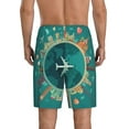 thumbnail image 3 of Kdxio Around The Planet Print Mens Sleep Shorts Bottoms Soft Comfy Pajama Wear Pants with Drawstring Pockets, 3 of 7