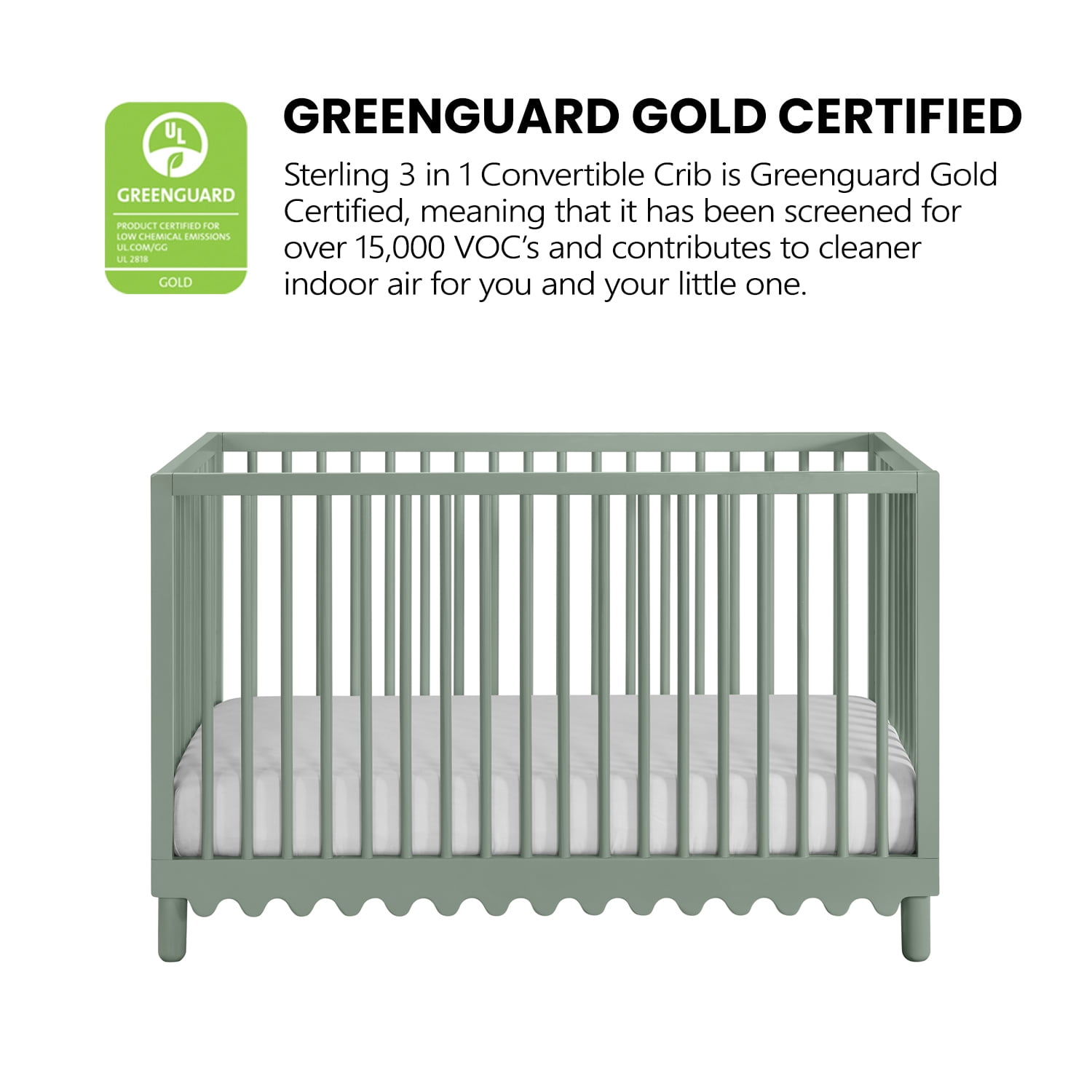 Oxford Baby Sterling Convertible Island Crib Olive Green