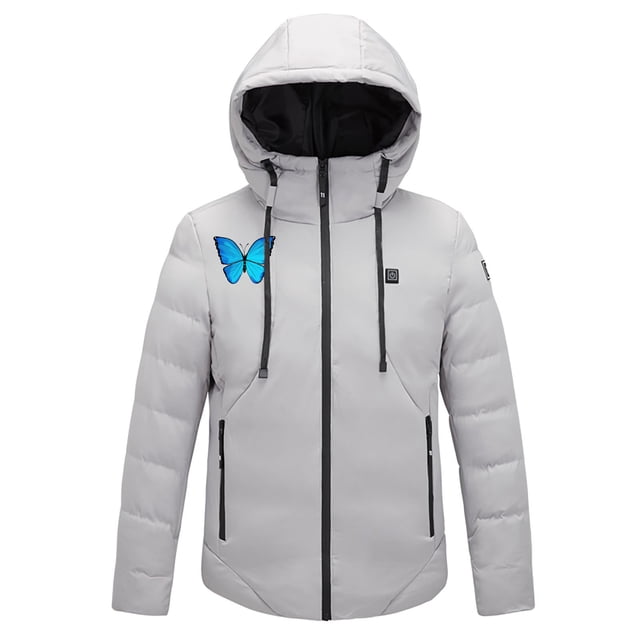 RKSTN Heated Jacket Winter Plus Size Windproof Drawsting Jacket for Men and Women,USB Intelligent Constant Temperature Heated Hooded Jackets Coat with 4 Heated Levels (No Battery)