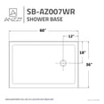 thumbnail image 4 of Anzzi SB-AZ007WR Colossi Series Single Threshold Shower Base in White - 36 x 60 x 4 in., 4 of 7