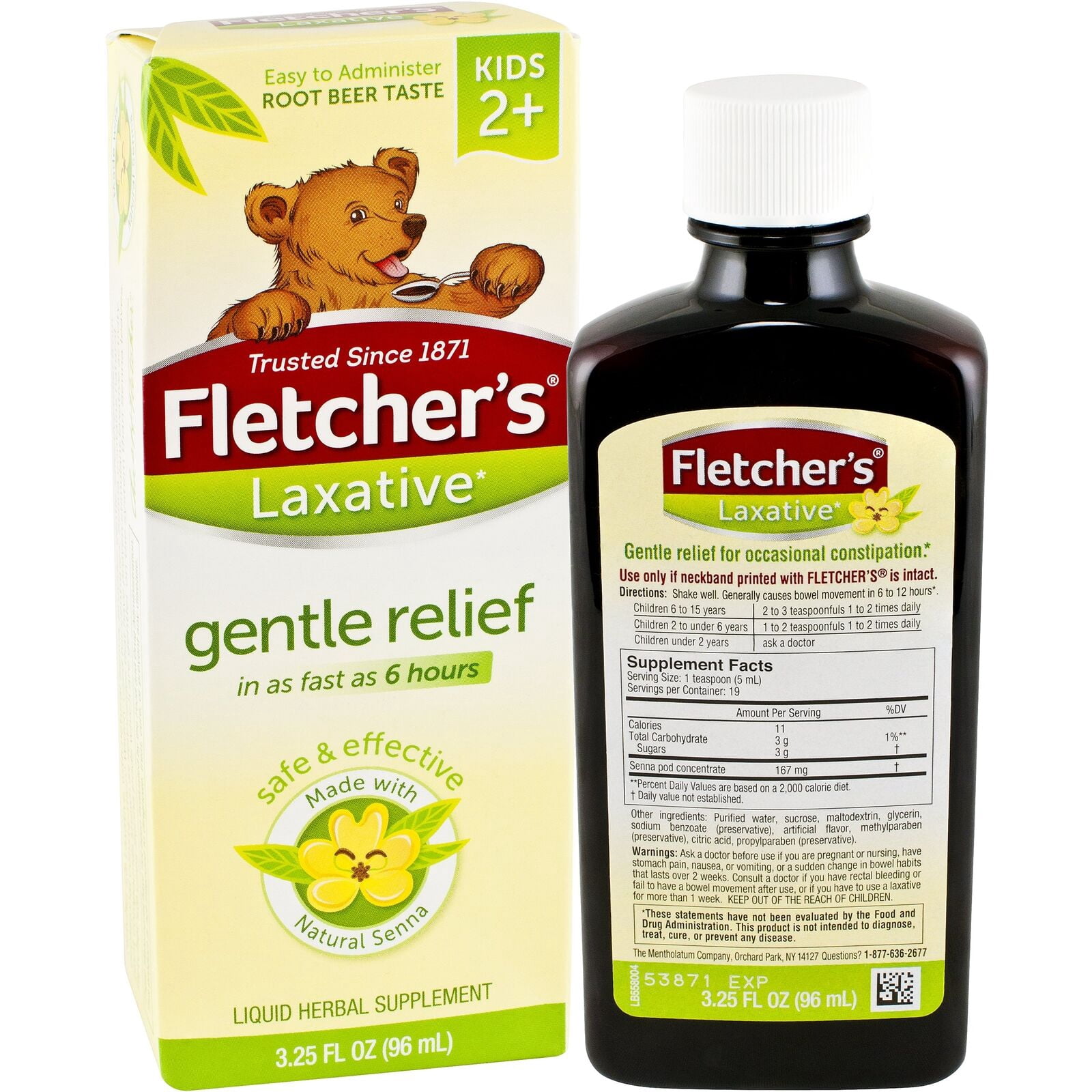 Fletcher's Laxative Gentle Relief Liquid Herbal Supplement, 3.25oz, 3 Pack