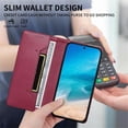 thumbnail image 6 of Leather For iPhone 13 Pro Case【RFID Blocking】Wire Pressing Process Flip Wallet Leather Case With Card Holder Magnetic Closure  Phone Cases Cover,Red,For iPhone 13 Pro, 6 of 10