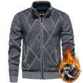 thumbnail image 2 of Miluxas Men's Sweaters Full Zip Slim Thick Knitted Cardigan Sweaters Jacket with Pockets Gray, 2 of 7