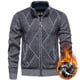 thumbnail image 1 of pstuiky camisetas de manga larga para hombre, Suéter de punto de manga larga con cremallera y cuello alto de polar para hombre, estilo informal, a la moda camisetas de hombre l, 1 of 7