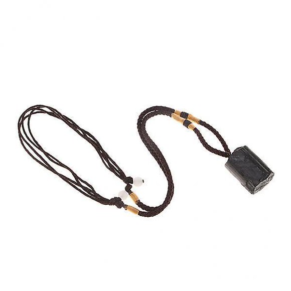 2xNatural Crystal Black Tourmaline Stone Pendant Handmade Wired Charm Stone