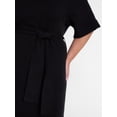 thumbnail image 4 of Terra & Sky Women's Plus Tie Waist Mini Sweater Dress with Short Sleeves, Sizes 0X-5X, 4 of 5