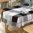 thumbnail image 2 of Oval Tablecloth Black And White Checkered Tablecloth, Modern Plaid Oval Tablecloth, Checkered Tablecloth, Indoor/Outdoor Waterproof Wrinkle Free Durable Gingham Tablecloth For Oval Tables 60 X 84 In, 2 of 4