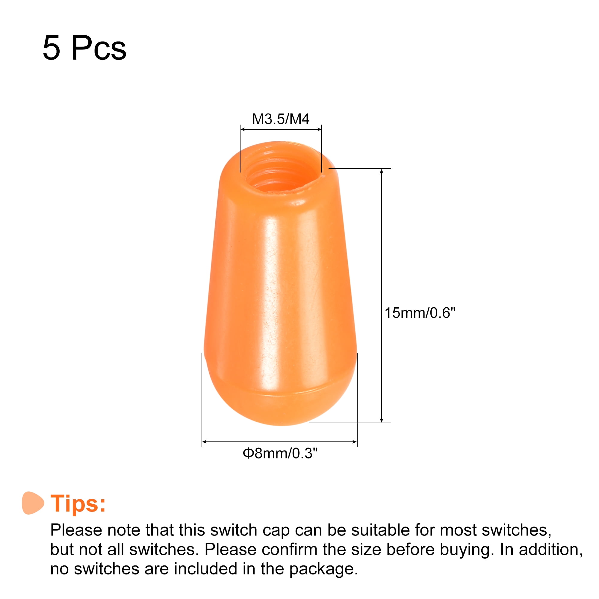 Unique Bargains Guitar Toggle Switch Knob Cap Cover ABS for 3 Way Guitar Switch Orange