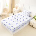 thumbnail image 2 of Manfei Purple Dreamy Bow Twin Fitted Sheet,Kawaii Dreamy Bowtie Bedding,2 Pieces,1 Fitted Sheet and 1 Pillowcase, 2 of 6