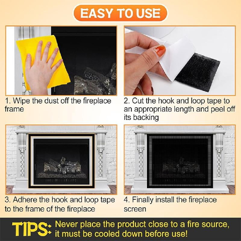 Yammee Fireplaces Screen Modern Screen Fireplaces Barrier Guard Hearth Mesh Gate Barrier Gate Child Safety Gate for Fireplaces