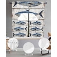 thumbnail image 2 of Blue Fish Swag Curtains for Living Room/Bedroom Windows, Vintage Oil Painting Beach Coastal Kitchen Curtains and Valances Set 36 Inch Length, Light Filtering Swags Valance Curtain Panels, 2 of 5
