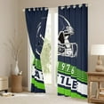 thumbnail image 3 of Erosebridal American Football Helmet Curtains Pack of 2 (38x54),Seattle City Black Out Curtains,Sports Theme Curtains for Living Room,Luxury Living Room Decor, 3 of 7
