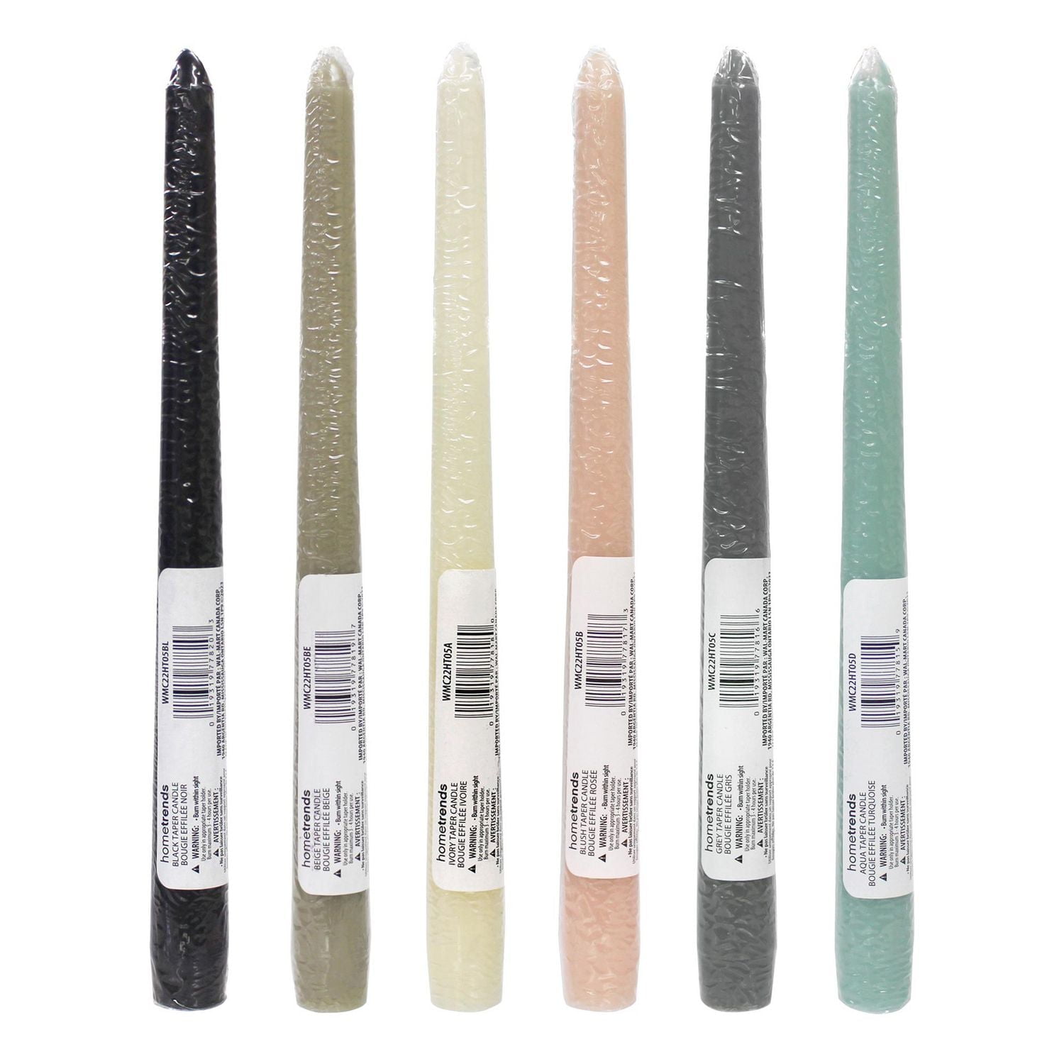 Hometrends 10" Aqua Unscented Taper Candle, 10"H