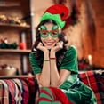 thumbnail image 3 of VETPW Elf Costume Women Elf Hat Tutu Skirt Elf Hat Christmas Glasses Striped Stockings Elf Outfit Santa Claus Costume Christmas Outfits for Women,Christmas Hats Christmas Costumes for Holiday Party, 3 of 7