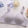 thumbnail image 6 of Gymayou Full Cup Wireless Bra for Older Women Thin Cup No Underwire Comfort Bra Breathable Gathering Bras Beige L, 6 of 8