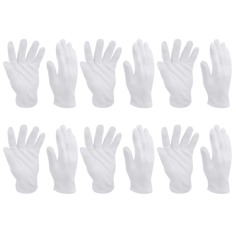 10 Pairs of Cotton Gloves Thickened Breathable Workwear Gloves Industrial Work Gloves Party Etiquette Gloves - Size XL (White)