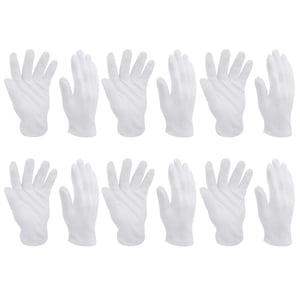 10 Paires de gants de coton épaissies respirables Gants de travail industriel Gants party Etiquette Gants - Taille XL (Blanc)