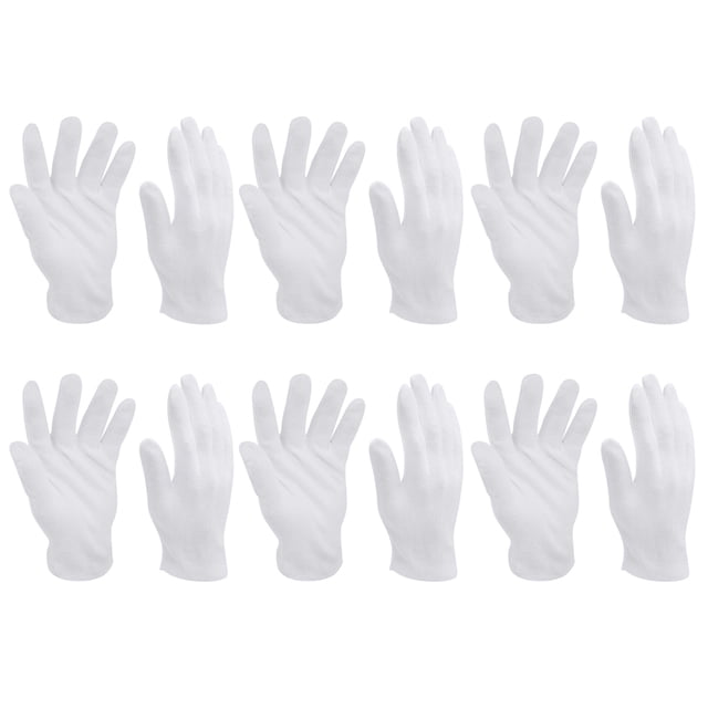 EeaseMX 10 pares de guantes de algodón gruesos y transpirables para trabajo, guantes de trabajo industriales, guantes de etiqueta para fiestas, talla XL (blancos)