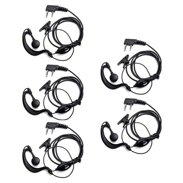 5X Auriculares Walkie Talkie de 2 Pines con Conector K, Auricular de Radioaficionado Bidireccional con Cable para Auriculares -888S UV5R Walkie Talkie 992