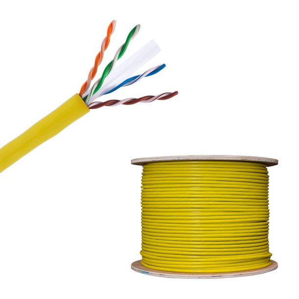 Cables Direct Online Yellow Cat6 1000 feet CM Bulk Cable, Bare