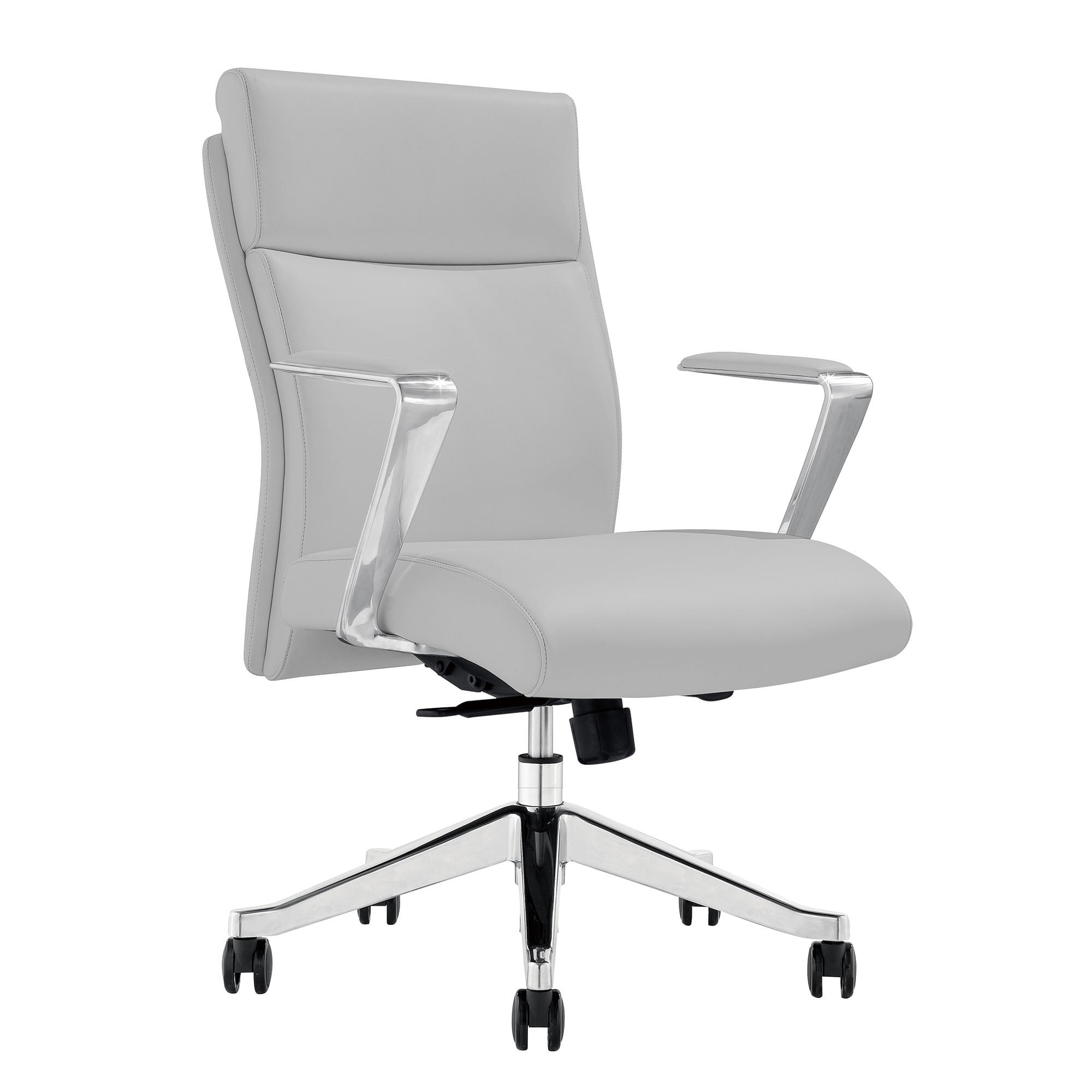 White Frame with Headrest Adjustable Armrests and Aluminum Alloy FCD Ergonomic Multi Function Mesh Office Chair in Black with Lumbar Support