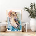thumbnail image 3 of IDEA4WALL Framed Canvas Art Wall Decor A Night Owl with Rainbow Color Animals Wildlife Watercolor Expressionism Contemporary Portrait Colorful for Dorm Home Office - 24"x36", 3 of 3