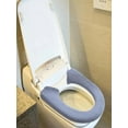 thumbnail image 5 of Diceymbol Toilet Seat Cover Bathroom Soft Thicker Warmer With Snaps Fixed Stretchable Washable Fiber Cloth Toilet Seat Covers Pads Reusable Easy Installation Cleaning Home Bathroom Products, 5 of 9