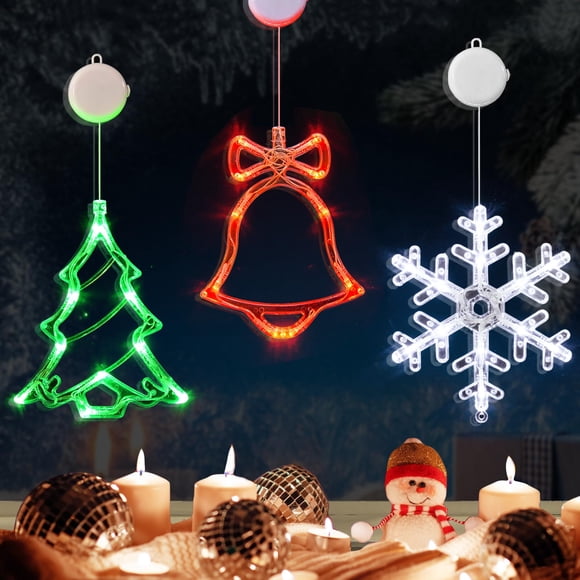 Luces de ventana navideñas LolStar Jingling Bell, árbol y copo de nieve