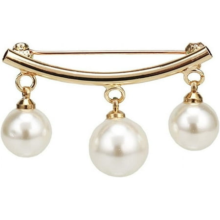 XiaoBanDeng Fixed Strap Charm Safety Brooch Pin Gold Silver Brooch Lapel Pin Sweater Cardigan Clip Chain Brooches Jewelry for Women