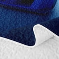 thumbnail image 5 of Castle Fairy Futuristic Race Car Twin Quilt Set for Boys,City Motion Blur Twin Coverlet Set for Bedroom,Blue White, 5 of 7