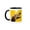 Black/White, variant on 3drose, Portrait of Greyhound with Yellow Background, 11oz Two-tone Red Mug