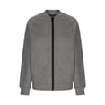 thumbnail image 5 of Yihuala Lightweight Faux Suedes Women's Jackets Long Sleeve Stand Collar Zip Up Loose Fit Casual Outerwear Coat Spring Fall, 5 of 9