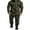 Army Green, variant on Xsylife Men's Hooded Fleece Lining Jumpsuit Long Sleeve Full Zipper Romper Overalls with Kangaroo Pockets Casual Fitted Plus Size one-piece Playsuit