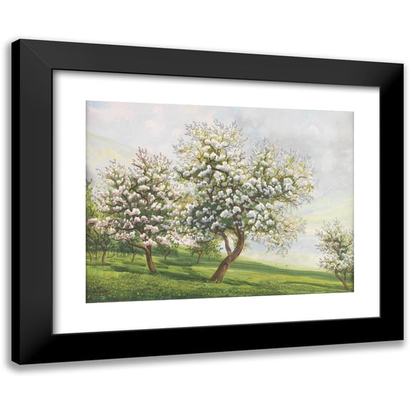 Alois Tott 14x12 Black Modern Framed Museum Art Print Titled - Flowering Fruit Trees
