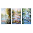 thumbnail image 2 of Designart "Tranquil Lake Serenity Pink Water Lilies in Bloom II" Lakehouse Wall Art Set Of 3 - Lake House Green Gallery Set For Office Decor, 2 of 6