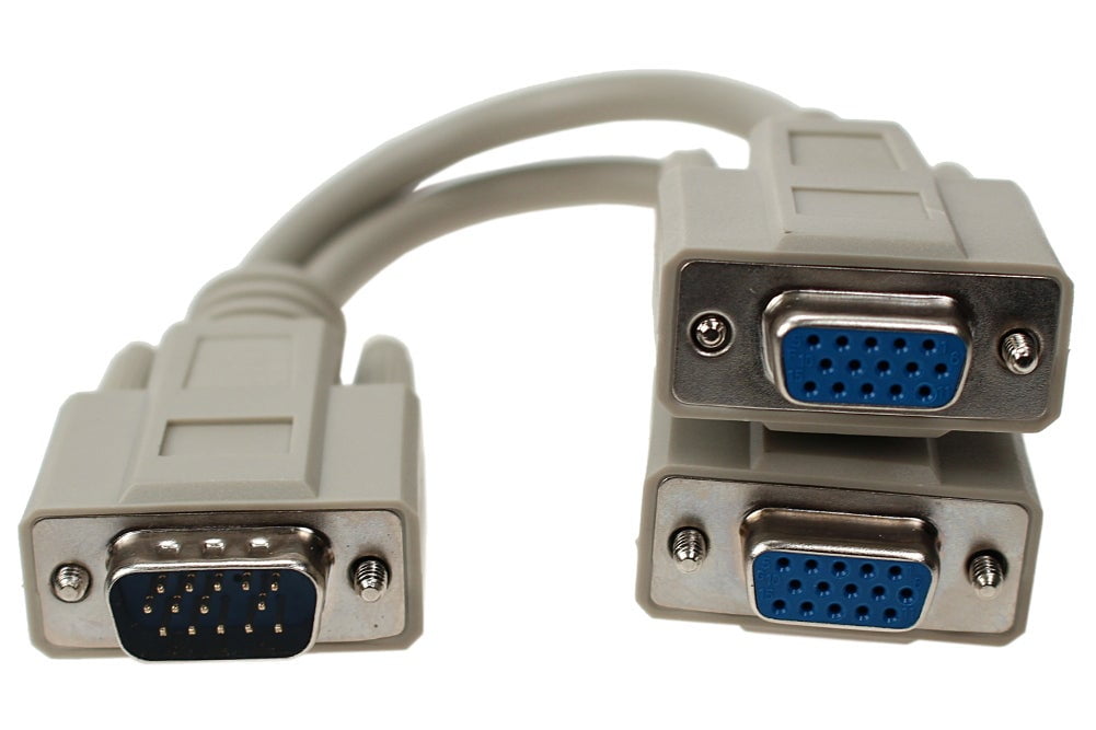 SF Cable 8" HD15 VGA Male to 2 Female Splitter Cable