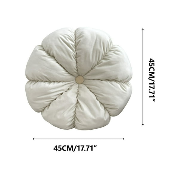 EUDIDV Comfortable Relaxing Cushion Velvet Pumpkin Cushion Futon 18in Round Floor Cushions Pillow Pleated Meditation Pillow Cushion For Living Room Chair Couch Sofa Decor Supportive Seat