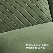 Mopio Convertible Futon Sofa Bed Chloe Premium Velvet Adjustable Folding Backrest, Olive Green