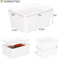 thumbnail image 4 of Storage Bins With Lids Plastic Containers: Plastic Multipurpose Stackable Storage Container Bins With Lid For Home And Office Organization, Small Storage Bin, 2 Pcs 5x7 Plastic Container, White, 4 of 6