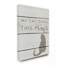 Stupell My Cat Owns This Place Stretched Canvas Wall Art 30 x 40