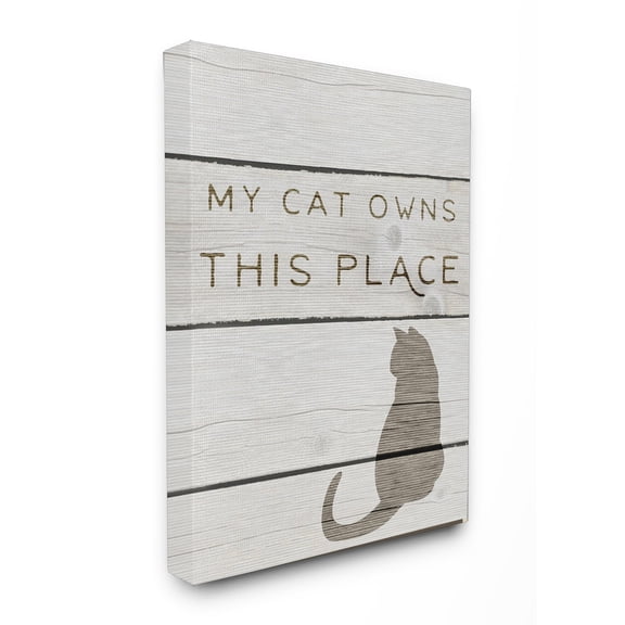 Stupell My Cat Owns This Place Stretched Canvas Wall Art 30 x 40