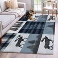 thumbnail image 2 of Navy Blue Plaid Large Area Rugs for Bedroom Living Room, Soft Non Slip Carpet Bedside Rug, Farmhouse Animals Tree Vintage Rectangular Floor Cover Kitchen Accent Rug 4'x6' for Dining Room/Office, 2 of 9