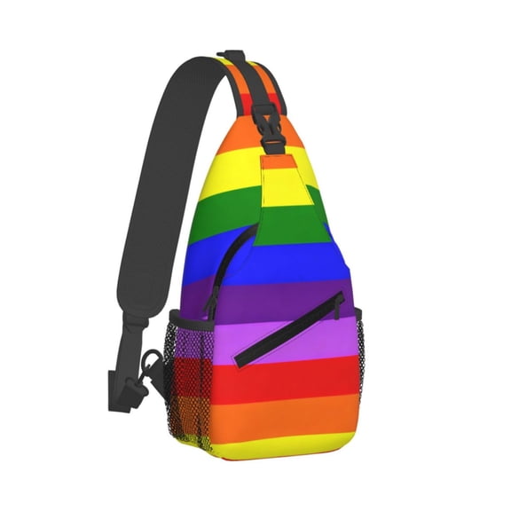 Crossbody Sling Backpack Gay-Pride Flag Travel Sport Hiking Chest Bag Daypack