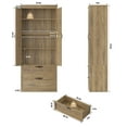 thumbnail image 3 of Homfa 70.3"H Bathroom Storage Cabinet, Farmhouse Linen Storage Cabinet with 2 Drawers, Rustic Brown, 3 of 8