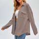 thumbnail image 5 of Camisa con bolsillos de color liso para mujer: top de punto holgado de manga larga, poliéster, versátil para primavera/otoño, tallas US 4-12, EU 34-42, 5 of 8