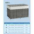 thumbnail image 2 of Gray Storage Basket with Lid, 27.7 Gallon (105L) Woven Storage Bin. Features handles, a removable liner, and a metal frame., 2 of 5