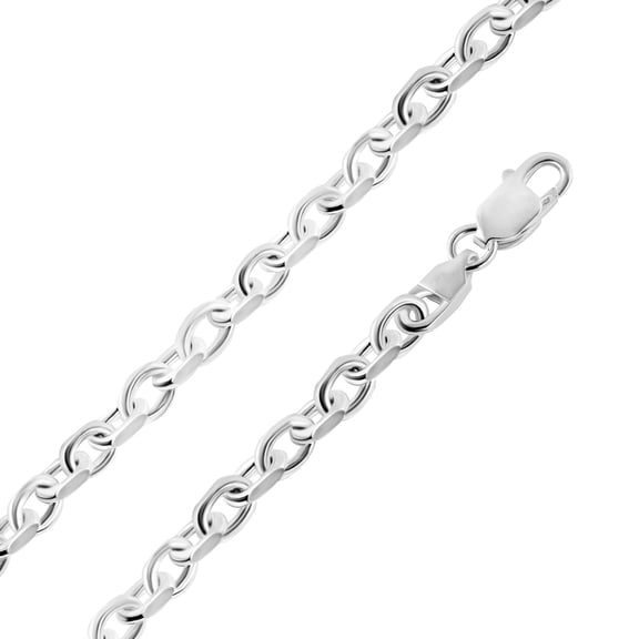 925 Sterling Silver High Polished Forzatina Diamond-Cut 180 5.5mm Chain Italy 20" Jewelry Female