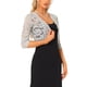 thumbnail image 4 of INSPIRAR CHIC Cárdigan de Encaje Floral para Mujeres con Mangas 3/4, Top Transparente en Gris Medio XS, 4 of 6