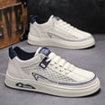 thumbnail image 6 of Men'S & Women'S Retro Sneakers - Thick Platform Sole for Height & Cushioning, Gym, Everyday Shoes - White with Navy Accents - Lightweight  Breathable Mesh Upper, Lace-Up Closure - All-Season Casual, 6 of 8